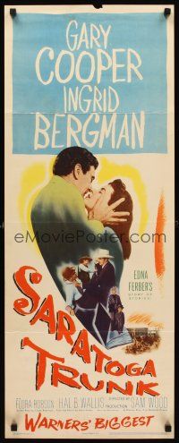 8w442 SARATOGA TRUNK insert '45 c/u of Gary Cooper about to kiss Ingrid Bergman, by Edna Ferber!