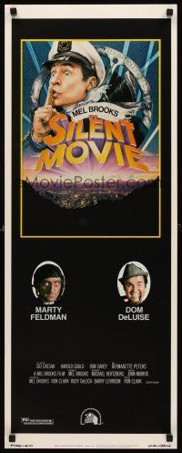 8w457 SILENT MOVIE insert '76 Marty Feldman, Dom DeLuise, art of Mel Brooks by John Alvin!