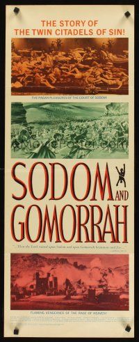 8w472 SODOM & GOMORRAH insert '63 Robert Aldrich, Pier Angeli, wild art of sinful cities!