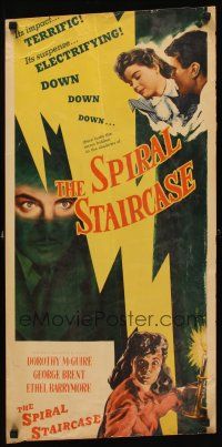 8w479 SPIRAL STAIRCASE insert R56 Dorothy McGuire, George Brent, electrifying suspense!