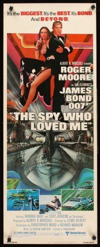 8w481 SPY WHO LOVED ME insert '77 great art of Roger Moore as James Bond 007 by Bob Peak!