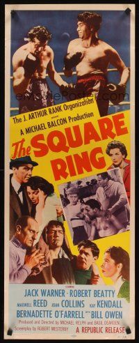 8w482 SQUARE RING insert '55 boxer Robert Beatty + sexy Joan Collins & Kay Kendall!
