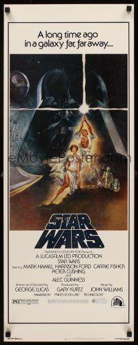 8w487 STAR WARS insert '77 George Lucas classic sci-fi epic, great different art by Tom Jung!