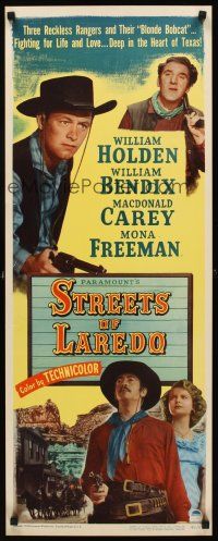 8w502 STREETS OF LAREDO insert '49 William Holden, William Bendix, Macdonald Carey, Mona Freeman