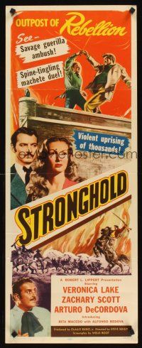 8w503 STRONGHOLD insert '52 Veronica Lake's love sparked the flaming torch of rebellion!