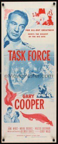 8w520 TASK FORCE insert R56 great image of Gary Cooper in uniform with his hands in the air!