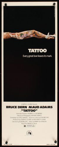 8w521 TATTOO insert '81 Bruce Dern, every love leaves its mark, sexy body art & bondage image!