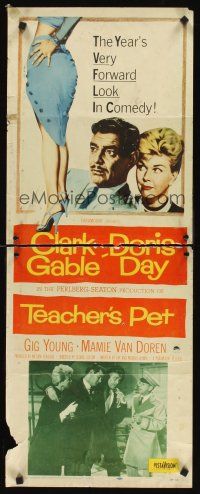 8w523 TEACHER'S PET insert '58 teacher Doris Day, pupil Clark Gable, sexy Mamie Van Doren's body!