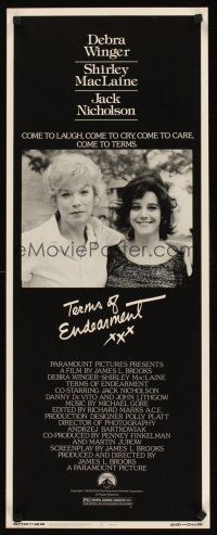 8w527 TERMS OF ENDEARMENT insert '83 great close up of Shirley MacLaine & Debra Winger!