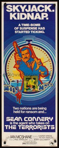 8w529 TERRORISTS insert '75 great colorful artwork of Sean Connery by Robert Tanenbaum!
