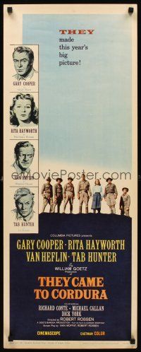 8w534 THEY CAME TO CORDURA insert '59 Gary Cooper, Rita Hayworth, Tab Hunter, Van Heflin