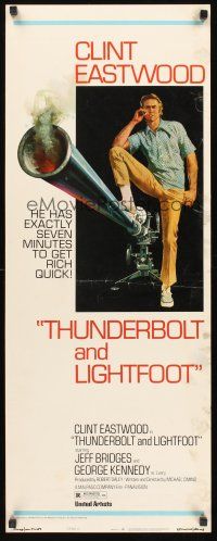 8w539 THUNDERBOLT & LIGHTFOOT style C insert '74 art of Clint Eastwood with HUGE gun by McGinnis!