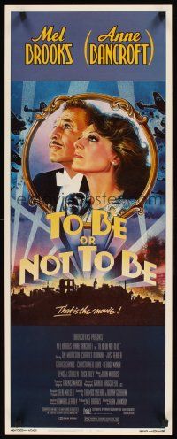 8w544 TO BE OR NOT TO BE insert '83 art of Mel Brooks & Anne Bancroft by Drew Struzan!