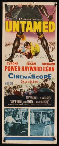 8w560 UNTAMED insert '55 art of Tyrone Power & Susan Hayward in Africa with native tribe!