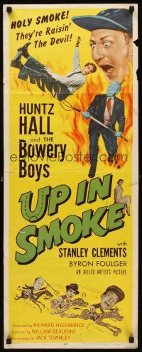 8w561 UP IN SMOKE insert '57 Huntz Hall & the Bowery Boys are raisin' the Devil, who is pictured!