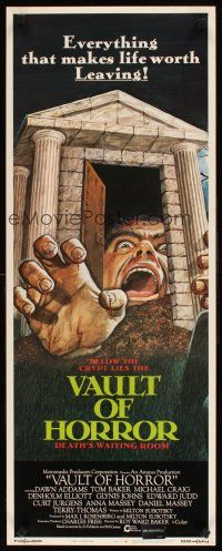 8w566 VAULT OF HORROR insert '73 Tales from Crypt sequel, cool art of death's waiting room!
