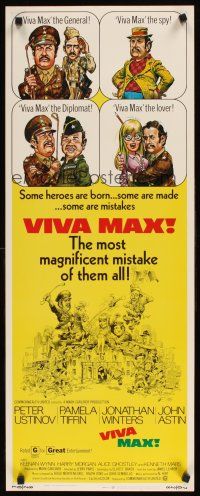 8w572 VIVA MAX insert '70 Peter Ustinov, Jonathan Winters, great Jack Davis art of cast!