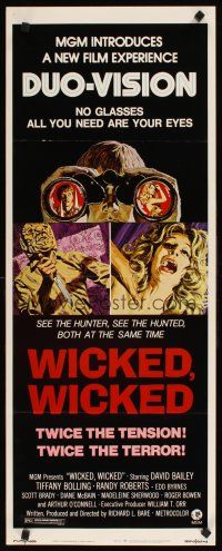 8w591 WICKED WICKED insert '73 Tiffany Bolling, twice the terror, sexy horror art!