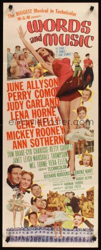 8w599 WORDS & MUSIC insert '49 Judy Garland, Lena Horne & musical all-stars, Rodgers & Hart bio!