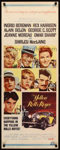 8w607 YELLOW ROLLS-ROYCE insert '65 Ingrid Bergman, Alain Delon, Rex Harrison, Terpning art!