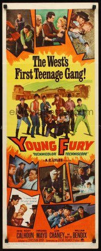 8w609 YOUNG FURY insert '65 Virginia Mayo, Chaney Jr, William Bendix, Calhoun vs teen Hellions!