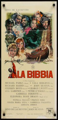 8w631 BIBLE Italian locandina '67 La Bibbia, Cesslon art of John Huston, Stephen Boyd, Ava Gardner
