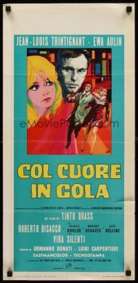 8w661 DEADLY SWEET Italian locandina '67 Col Cuore in gola, Jean-Louis Trintignant, Ewa Aulin!