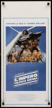 8w674 EMPIRE STRIKES BACK Italian locandina '80 George Lucas classic, cool artwork by Tom Jung!