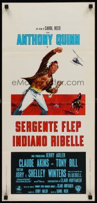 8w680 FLAP Italian locandina '70 Native American Anthony Quinn, you have been warned!