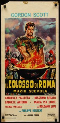 8w694 HERO OF ROME Italian locandina '64 art of gladiator Gordon Scott by Renato Casaro!