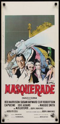 8w695 HONEY POT Italian locandina '67 different art of Rex Harrison, Susan Hayward & cast!