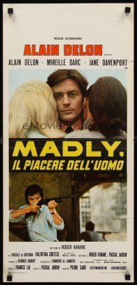 8w710 LOVE MATES Italian locandina '71 Madly, Alain Delon between Mireille Darc & Jane Davenport!!