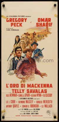 8w712 MacKENNA'S GOLD Italian locandina '69 Gregory Peck, Omar Sharif, Savalas & Julie Newmar!