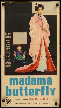 8w713 MADAME BUTTERFLY Italian locandina '54 Madama Butterfly, Kaoru Yachigusa, Japanese opera!