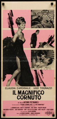 8w715 MAGNIFICENT CUCKOLD Italian locandina '65 sexy Claudia Cardinale in skimpy dress!