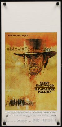 8w732 PALE RIDER Italian locandina '85 great art of cowboy Clint Eastwood by C. Michael Dudash!