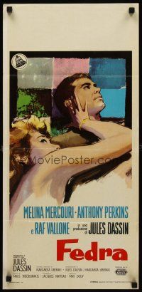 8w737 PHAEDRA Italian locandina '62 great artwork of sexy Melina Mercouri & Anthony Perkins!