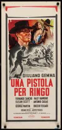 8w739 PISTOL FOR RINGO Italian locandina '65 cool different spaghetti western art by Ciriello!