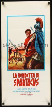 8w750 REVENGE OF SPARTACUS Italian locandina R70s La vendetta di Spartacus, Roger Browne!