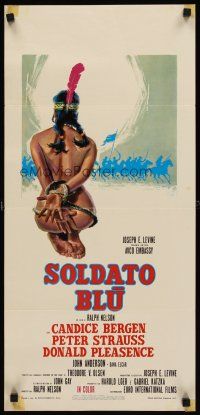 8w763 SOLDIER BLUE Italian locandina R70s art of naked & bound Native American woman!