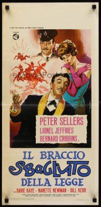 8w798 WRONG ARM OF THE LAW Italian locandina '64 Peter Sellers, sexy different art by Bob Deseta!