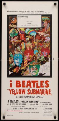 8w799 YELLOW SUBMARINE Italian locandina R70s wonderful different psychedelic art of Beatles!