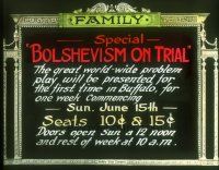 8x048 BOLSHEVISM ON TRIAL glass slide '19 Communism is the great worldwide problem!