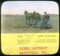 8x006 SET OF 5 CASE TRACTOR GLASS SLIDES advertising '20s corn planter, grain drill & mower!