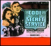 8x054 CODE OF THE SECRET SERVICE glass slide '39 government agent Ronald Reagan & Rosella Towne!