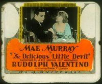 8x058 DELICIOUS LITTLE DEVIL glass slide R20s great image of sexy Mae Murray & Rudolph Valentino!