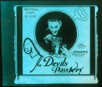 8x059 DEVIL'S PASS KEY glass slide '20 Erich Von Stroheim's sensational triumph of adultery!
