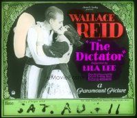 8x060 DICTATOR glass slide '22 romantic close up of Wallace Reid & Lila Lee!