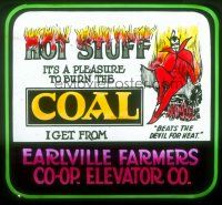 8x010 SET OF 3 EARLVILLE FARMERS CO-OP. ELEVATOR CO GLASS SLIDES advertising '20s cool coal ads!