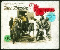 8x063 FIGHTING SAP glass slide '24 cowboy Fred Thomson in doorway facing down bad guys!